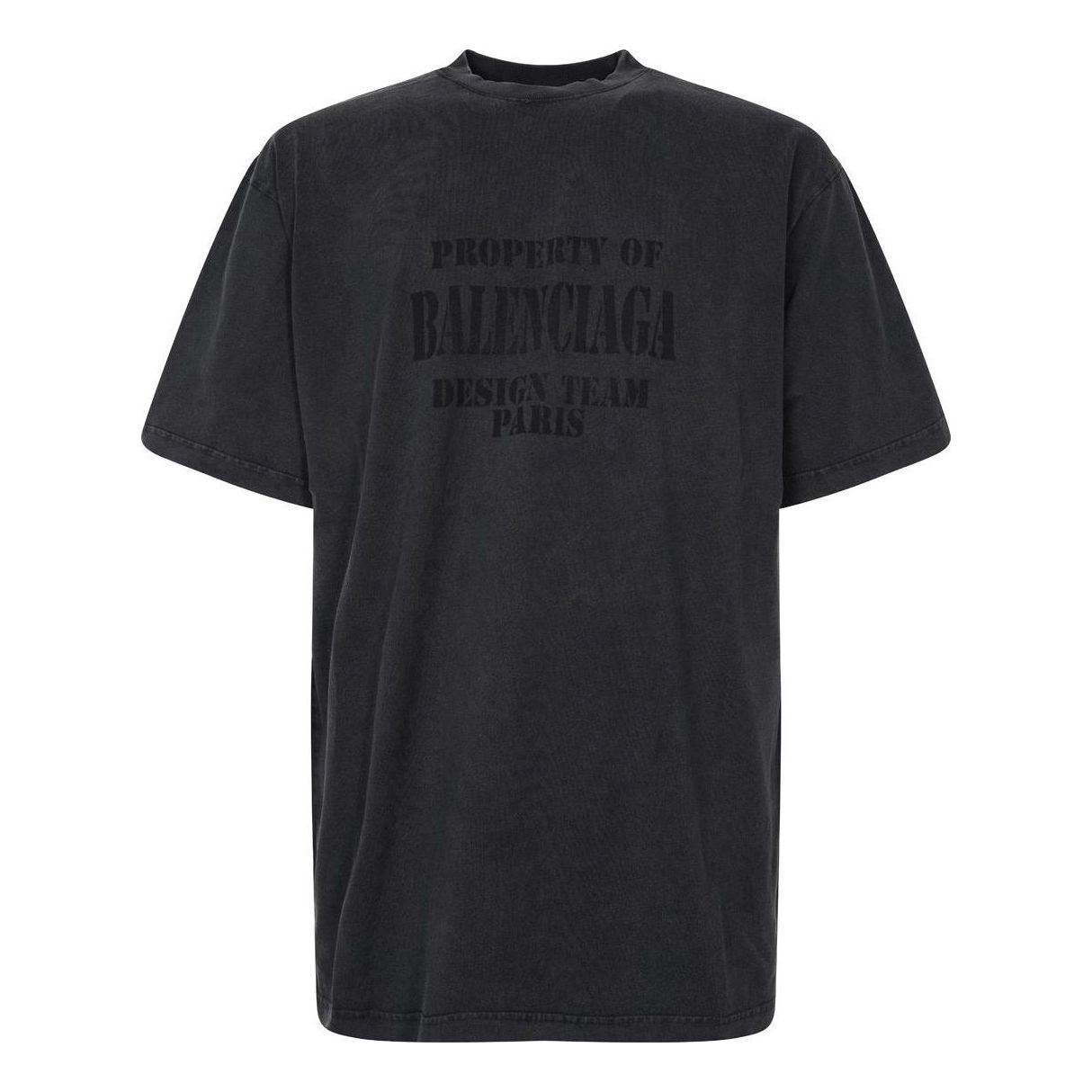 Balenciaga Property Vintage T-Shirt Large Fit 'Washed Black' 641675TMVH81055