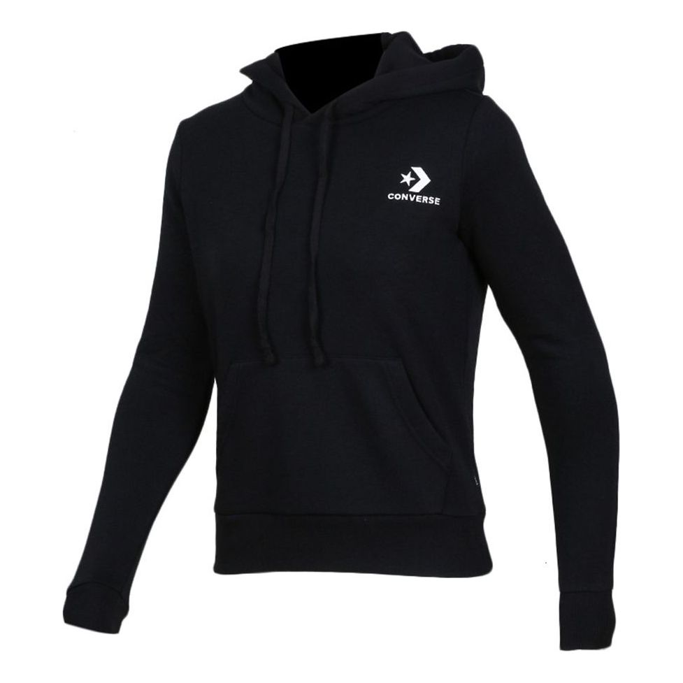 (WMNS) Converse Star Chevron Embroidered Pullover Hoodie 'Black' 10008923-A01