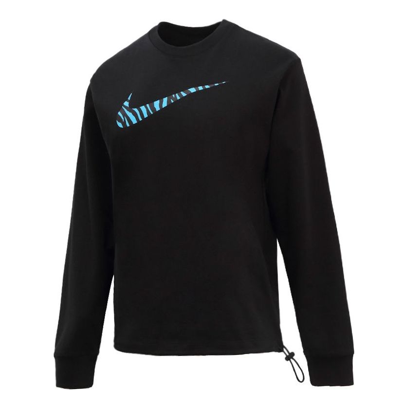 (WMNS) Nike Sportswear Icon Clash Zebra Printing Pattern Sports Round Neck Long Sleeves Black Hoodie DC5295-010