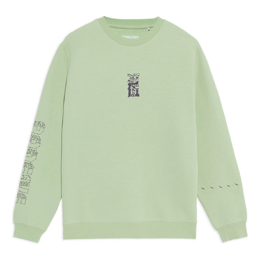 Li-Ning BADFIVE Sports Basketball Series Printing Sports Round Neck Pullover 'Green' AWDS135-5