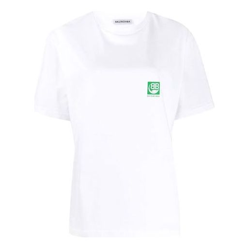 Balenciaga Environmental Friendly Loose Version Short Sleeve White 594599THV639000