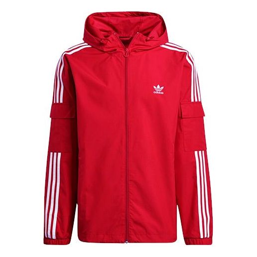 adidas originals 3-stripes Wb Fz Casual Sports Stand Collar Jacket Red GN3473