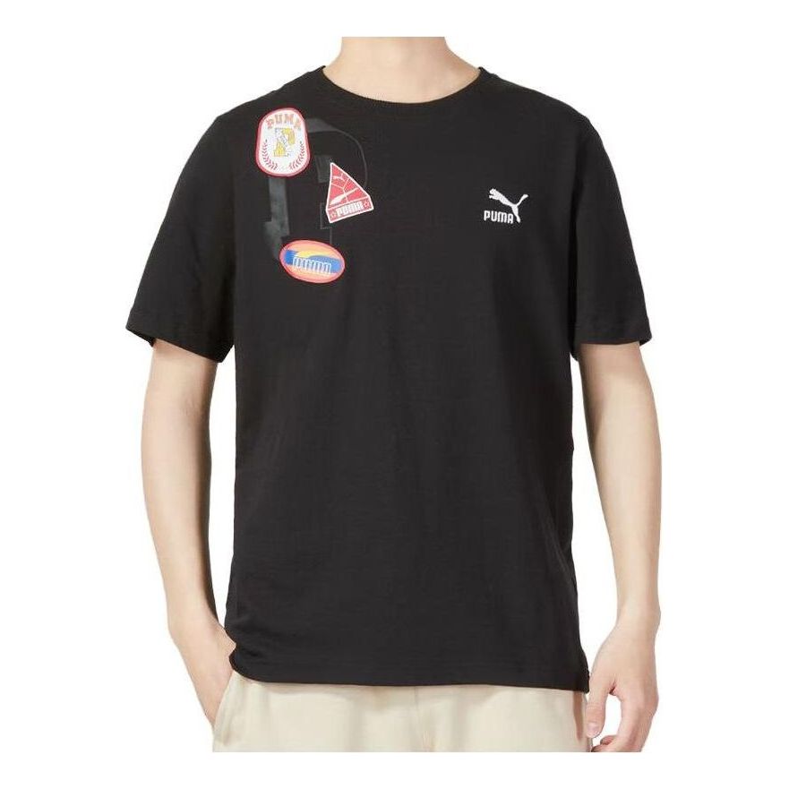 PUMA Casual Printed T-Shirt 'Black' 623250-01