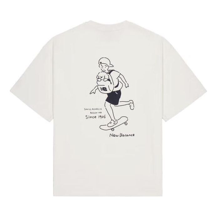 New Balance Skate Print Graphic T-shirt 'White' AMT42338-CIC