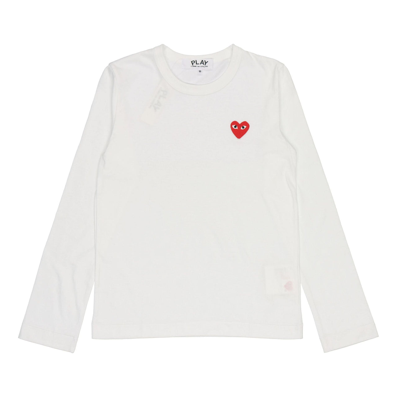 (WMNS) COMME des GARCONS PLAY Small Logo Long Sleeves Tee 'White Red' AZ-T117-051-2
