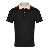 Gucci Striped Logo Short-sleeved Polo Shirt Black 500972-X9M38-1106