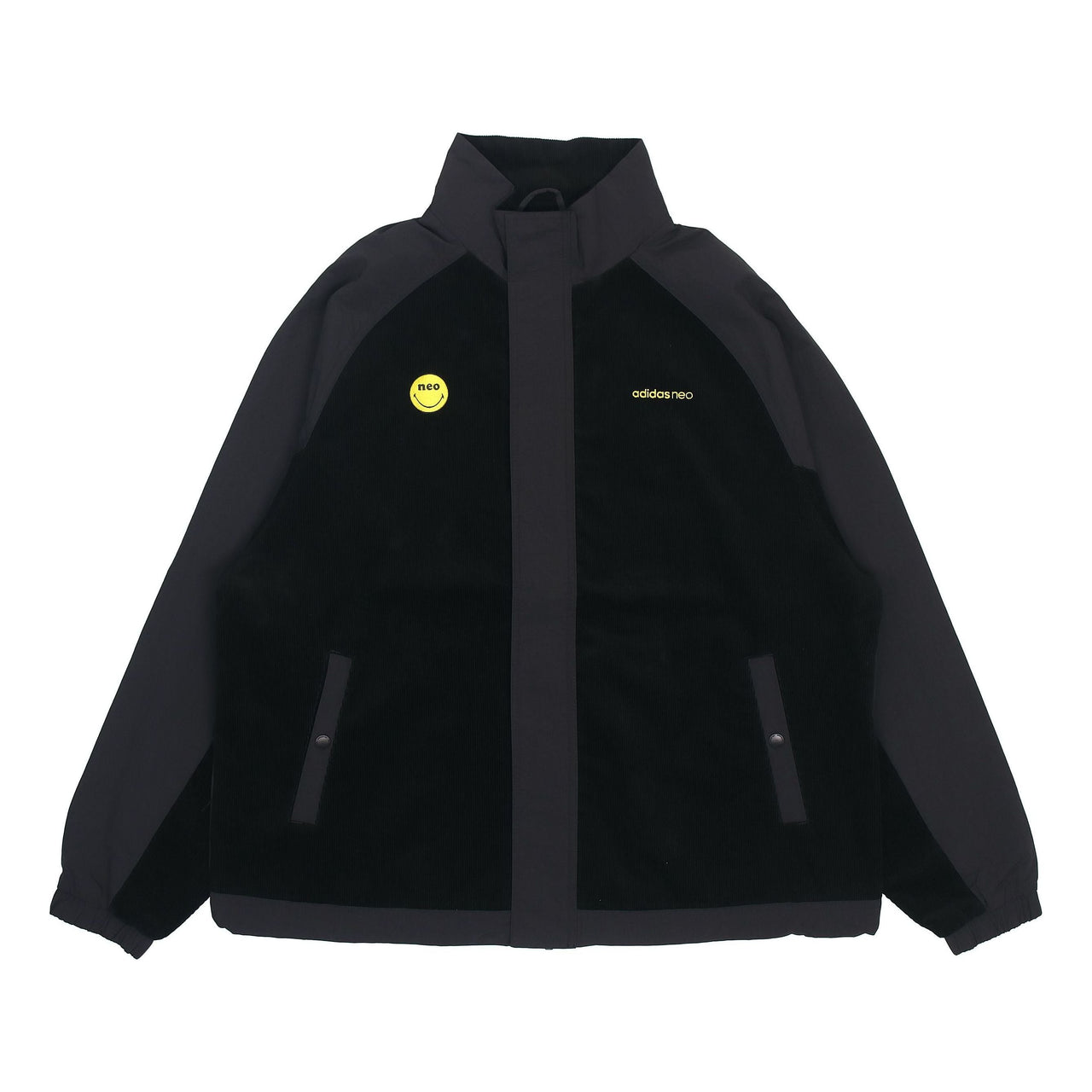 adidas neo U Smly Jkt Colorblock Casual Stand Collar Jacket Black H58046