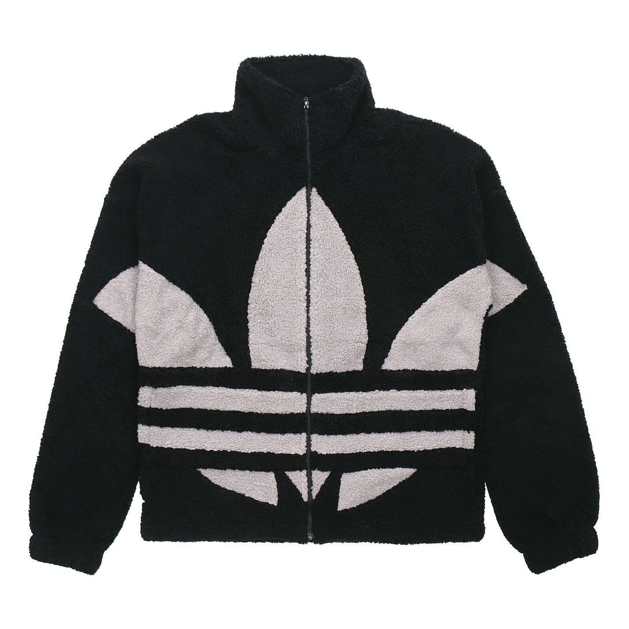 adidas originals Contrasting Colors Large logo Pattern lamb's wool Jacket Black GC8695