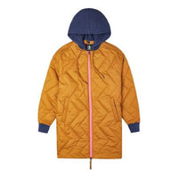 Converse Mid-Length Contrasting Colors Hooded Quilted Jacket Brown 10021078-A02