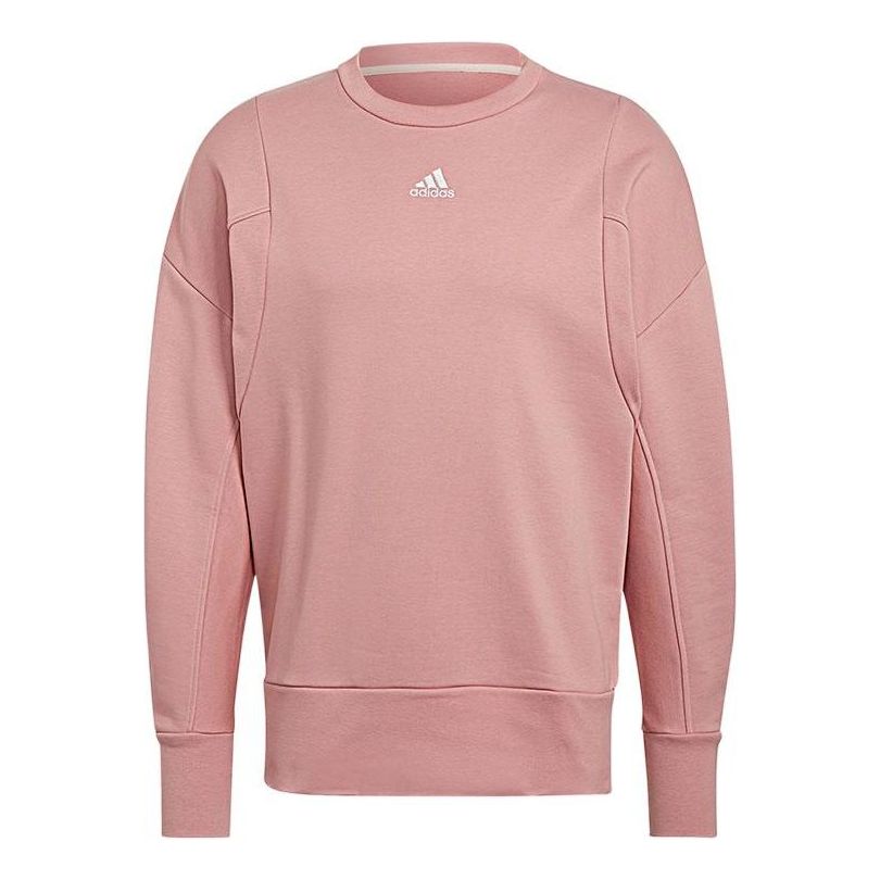Men's adidas Sports Round Neck Pullover Breathable Pink HB0479