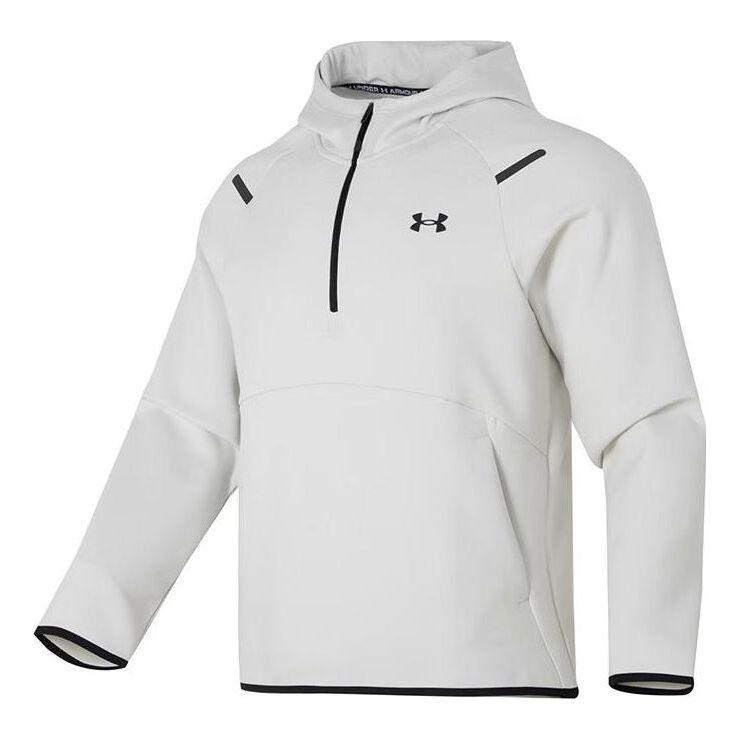 Under Armour Logo Unstoppable Fleece Zip Hoodie 'White' 1379811-114