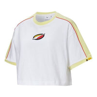 (WMNS) PUMA x Rdet Tee Multicolor Splicing Round Neck Short Sleeve White 598074-02