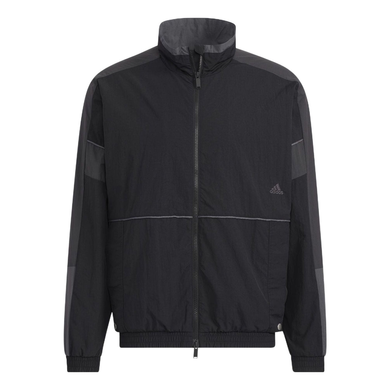 adidas Contrast Color Stitching Long Sleeves Sports Jacket Black HD0077