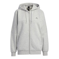 (WMNS) adidas Word Fleece Hoodie 'Grey' HM2813