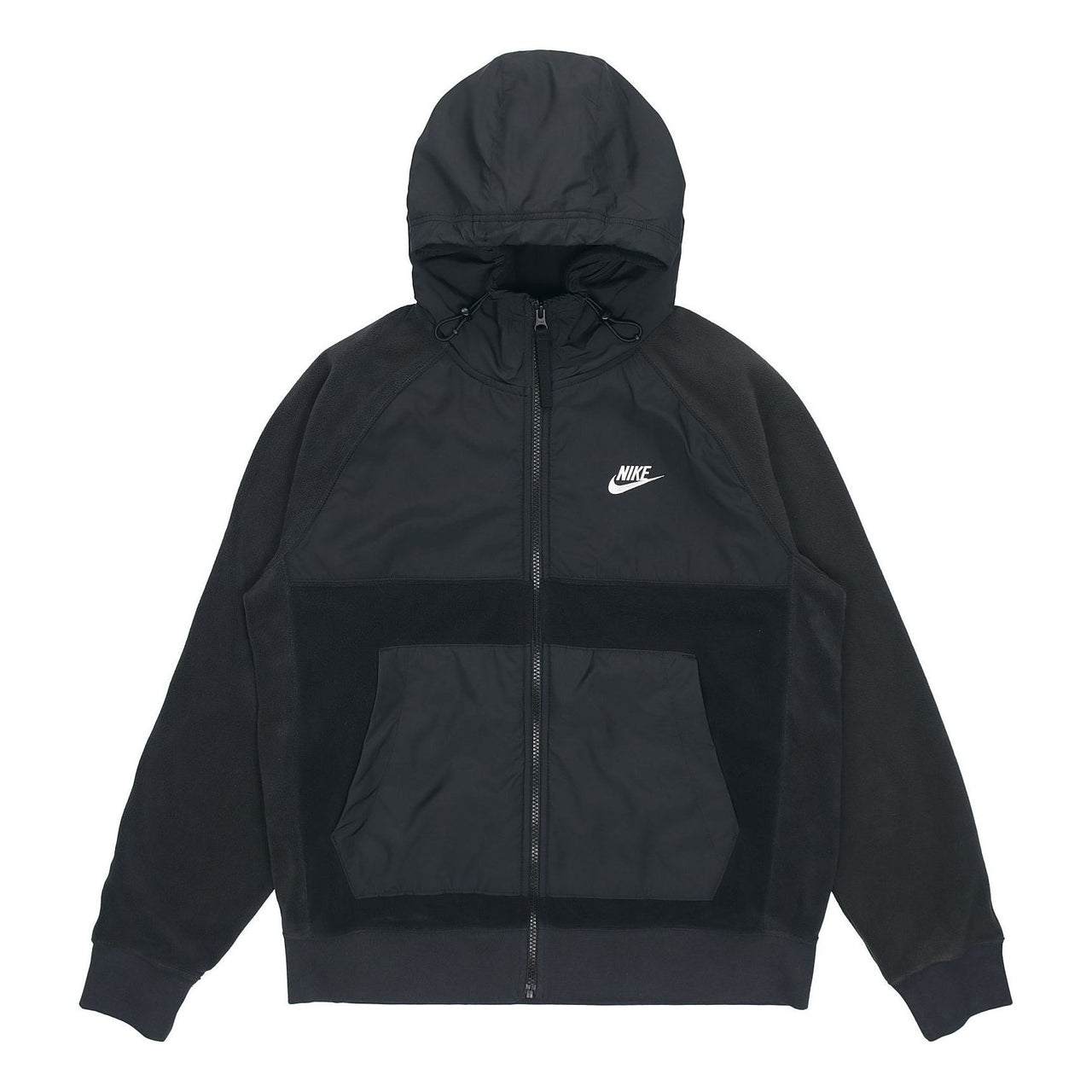 Nike Fleece Splicing Stay Warm Sports hooded Logo Jacket Black CZ4892-010