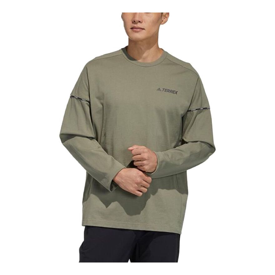 adidas Terrex Casual Sports Round Neck Long Sleeves Green GN9455