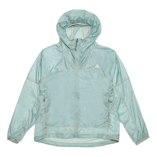 Nike ACG Cinder Cone Pattern Splicing Solid Color Zipper Hooded Jacket Green DB0979-014