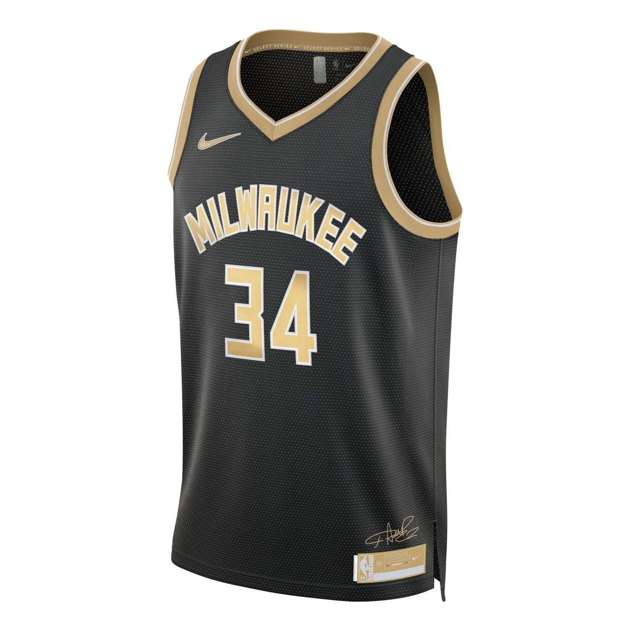 Nike Dri-FIT NBA Giannis Antetokounmpo Milwaukee Bucks 2024 Swingman Jersey 'Black Gold' FN5911-053