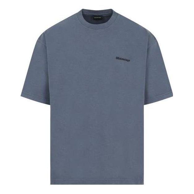 Balenciaga BB T-Shirt Medium Fit 'Blue Black' 612966TNVG74183