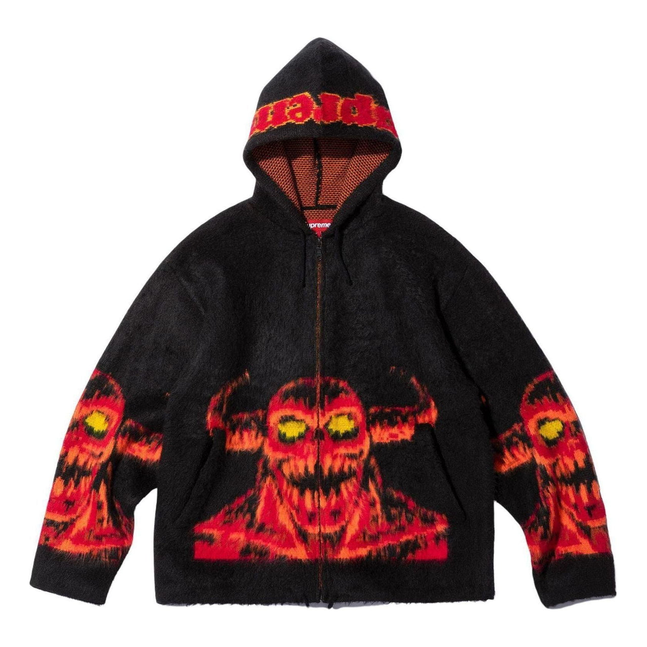 Supreme x Toy Machine Zip Up Hooded Sweater 'Black Red' SUP-SS24-070