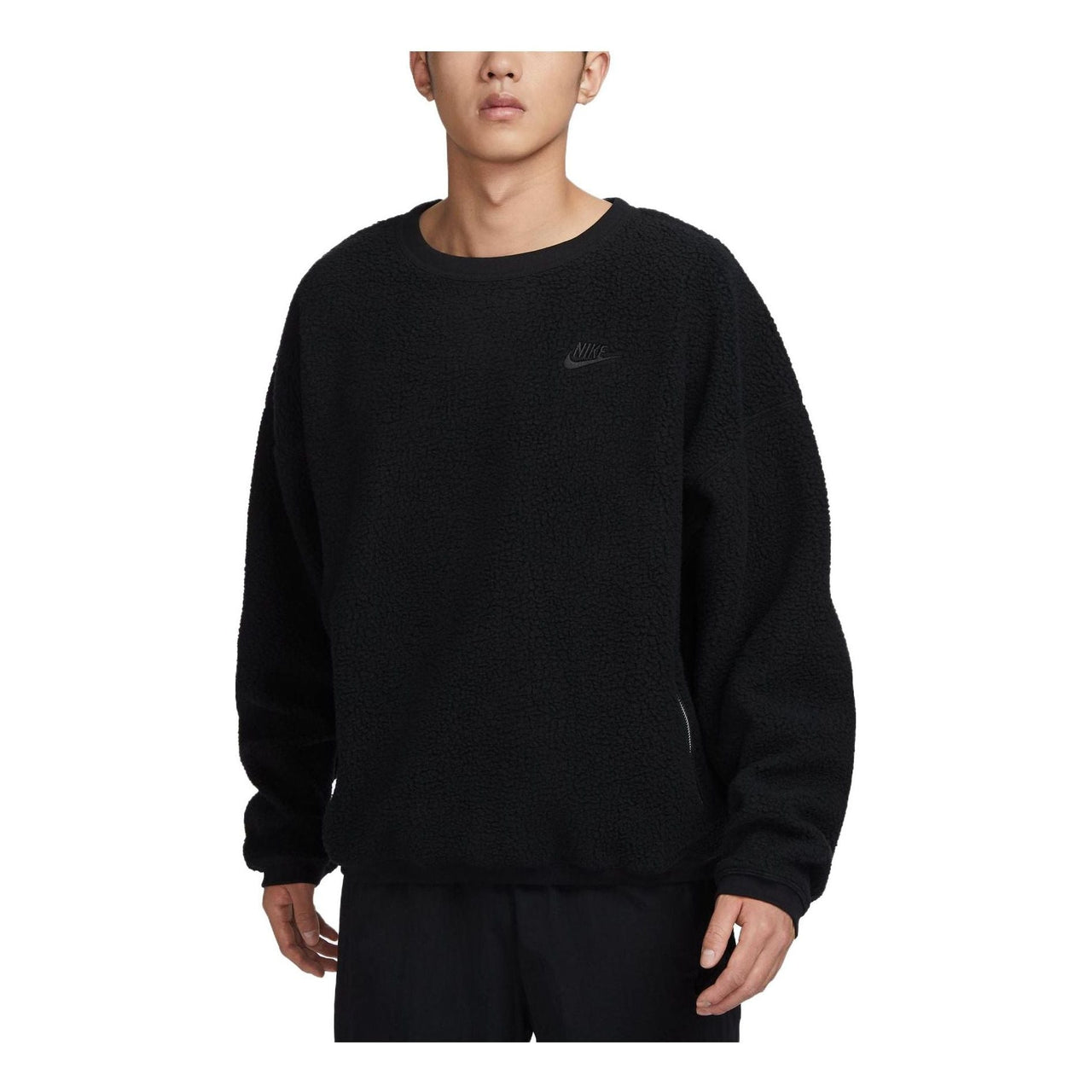 Nike Club Fleece Winterized Crew 'Black' FB8379-010