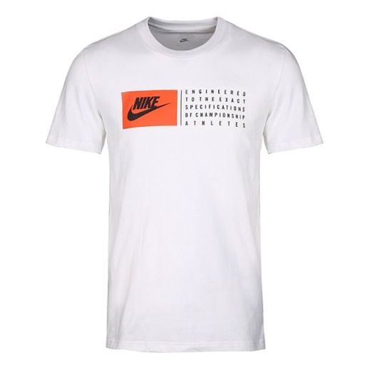 Nike Sportswear Alphabet Printing Athleisure Casual Sports Short Sleeve White 943781-100
