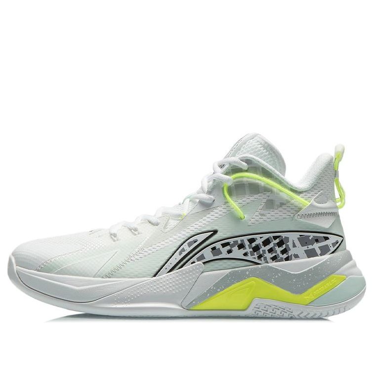 Li-Ning War Falcon Mid Professional Basketball Shoes 'White Green' ABAR093-3