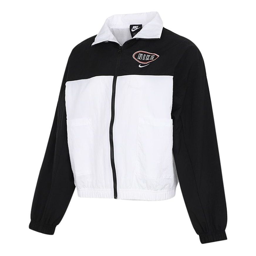 (WMNS) Nike Embroidery Logo Stand Collar Jacket White CZ8319-010