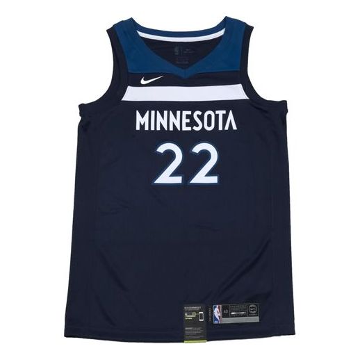 Nike NBA Andrew Wiggins Icon Edition Swingman Jersey SW Fan Edition Minnesota Timberwolves Gold Navy Blue Dark blue 864491-419