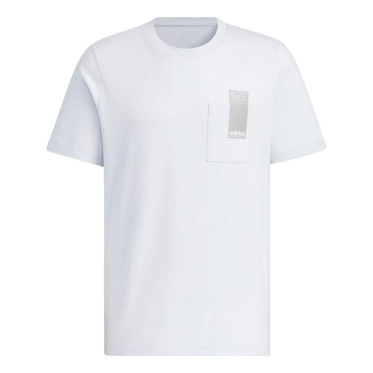 adidas Small Linear Logo Pocket T-Shirt Asia Sizing 'Light Grey Blue' JI9084