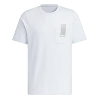 adidas Small Linear Logo Pocket T-Shirt Asia Sizing 'Light Grey Blue' JI9084