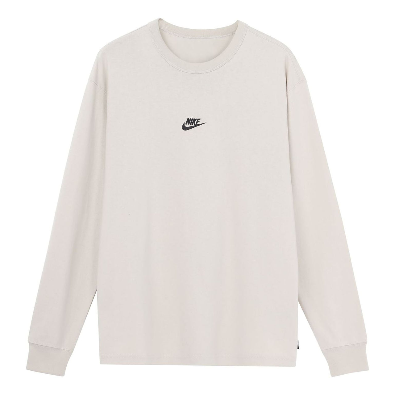 Nike Sportswear Premium Essentials Solid Color Sports Round Neck Pullover Long Sleeves White DO7391-072