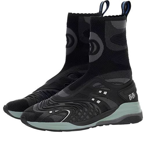 (WMNS) Gucci Ultrapace R Mid Top Sock Sneakers 'Black Grey' 663725-2TK10-8895