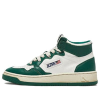 (WMNS) AUTRY Medalist Mid Leather Sneakers Two-Toned 'White Green' AUMW-WB03