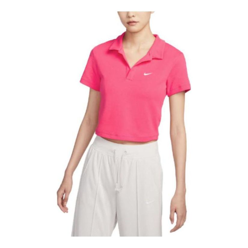 (WMNS) Nike Sportswear Essential Short-sleeve Polo Top 'Pink' DV7885-648
