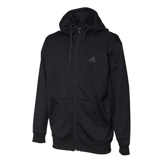 Men's adidas Sports Stylish Hooded Knit Jacket Black DN1420