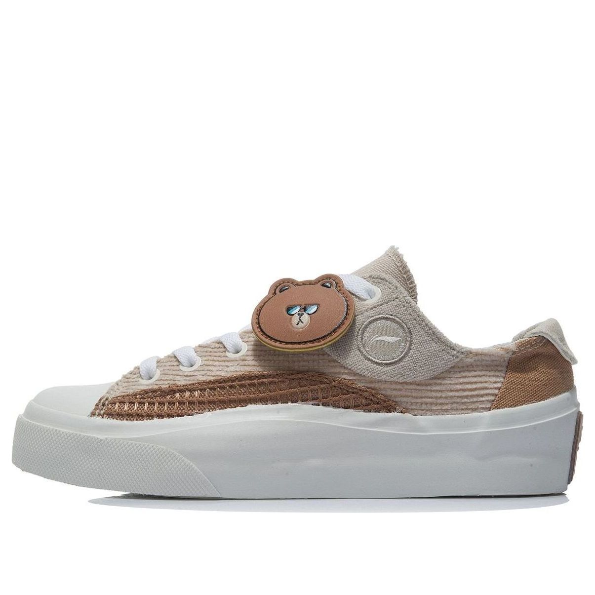 (WMNS) Li-Ning x Line Friend Vulc Low 'Brown White' AGCR280-1