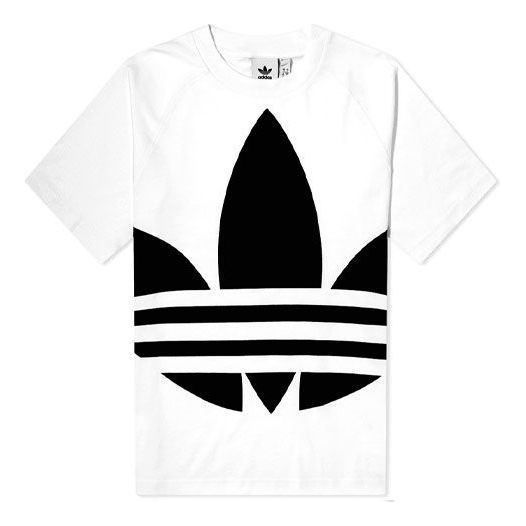 adidas originals Big Trefoil Boxy Tee Large Logo Printing Short Sleeve White FM9903
