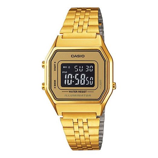 CASIO Classical Vintage Square Waterproof Unisex Mens Gold Digital LA680WGA-9B