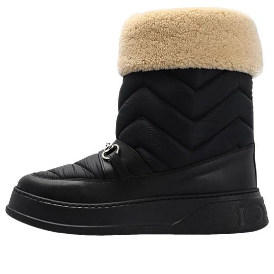 Gucci Chevron Boot With Horsebit 'Black' 673124-UFR20-1061
