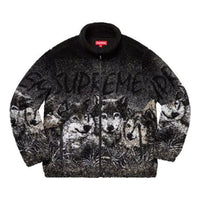Supreme Wolf Fleece Jacket 'Black White' SUP-SS19-448