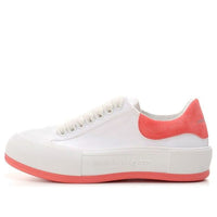 (WMNS) Alexander McQueen Deck Skate Plimsoll Lace Up 'White Coral' 654593W4MV79097