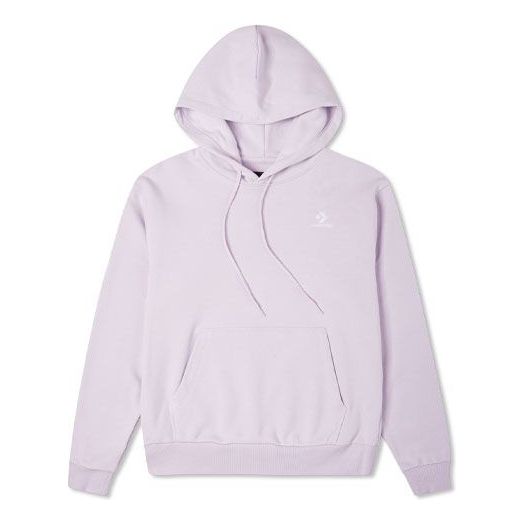 (WMNS) Converse Embroidered Solid Color Hoodie Purple 10019442-A29