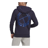 Men's adidas Logo Printing Sports Tennis Pullover Navy Blue FU0071