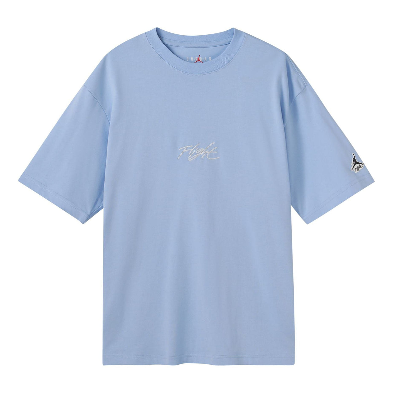 Men's Jordan Flight Essentials Embroidered Logo Sports Round Neck Short Sleeve Blue T-Shirt DA9890-469