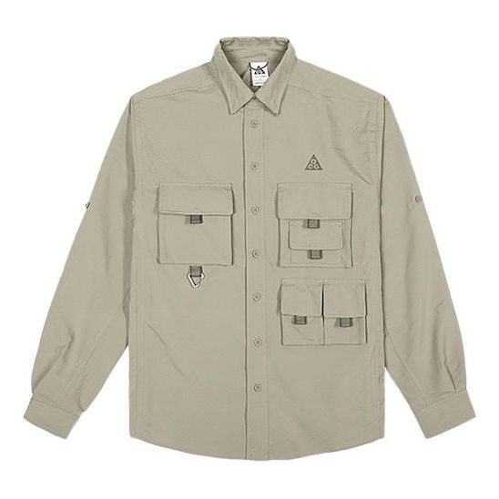 Men's Nike ACG Dri-FIT ADV UV Devastation Trail Sports Functional Waterproof Pocket Long Sleeves Autumn Khaki Jacket DB1014-087