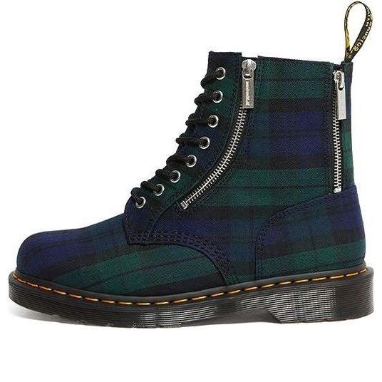 Dr. Martens 1460 Zip Tartan Lace Up Boots 'Blue Green' 26212758