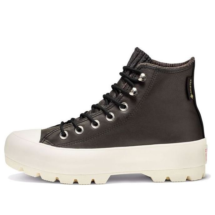 (WMNS) Converse Chuck Taylor All Star Lugged Waterproof Leather High Top Thick Sole Black White 565006C