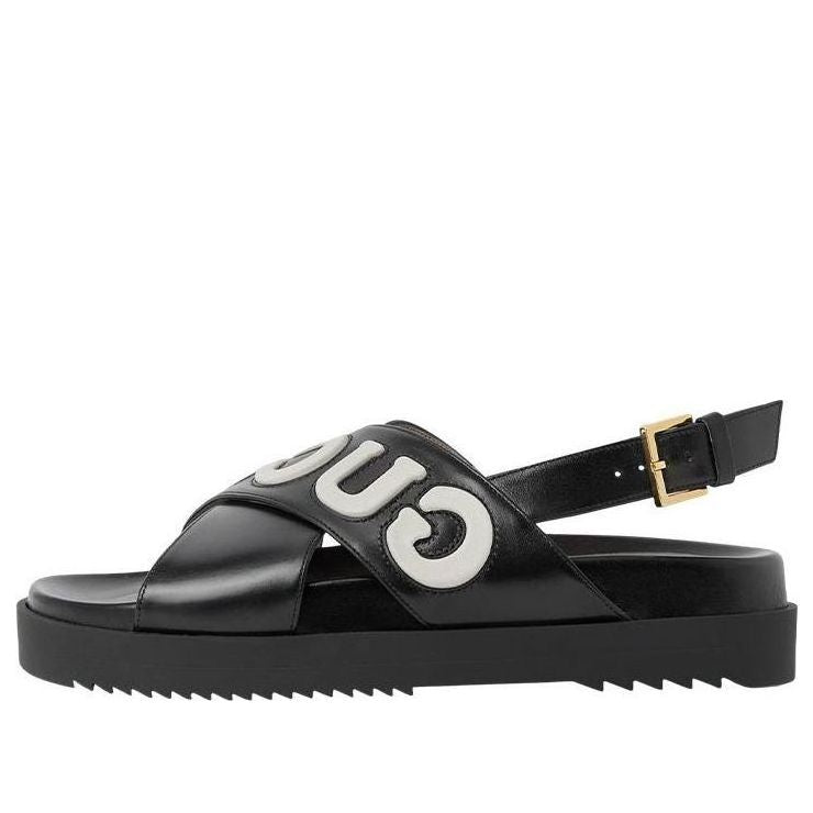 (WMNS) Gucci Sandal with Logo Script 'Black White' 738691-AAB3J-1363