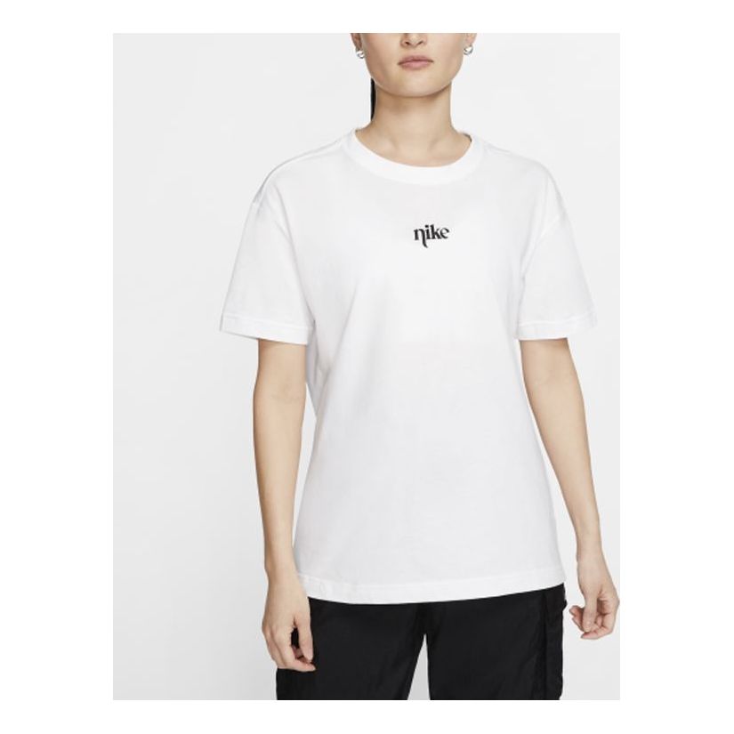 (WMNS) Nike Back Printing Short Sleeve 'White' CT8923-100